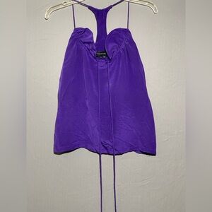 Alexander Wang size 2 100% silk designer purple tank top